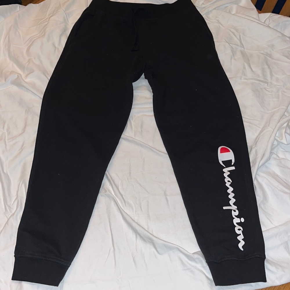 Jr’s Black Champion Joggers Lg W/ Drawstring & Pockets Really Comfy & Warm